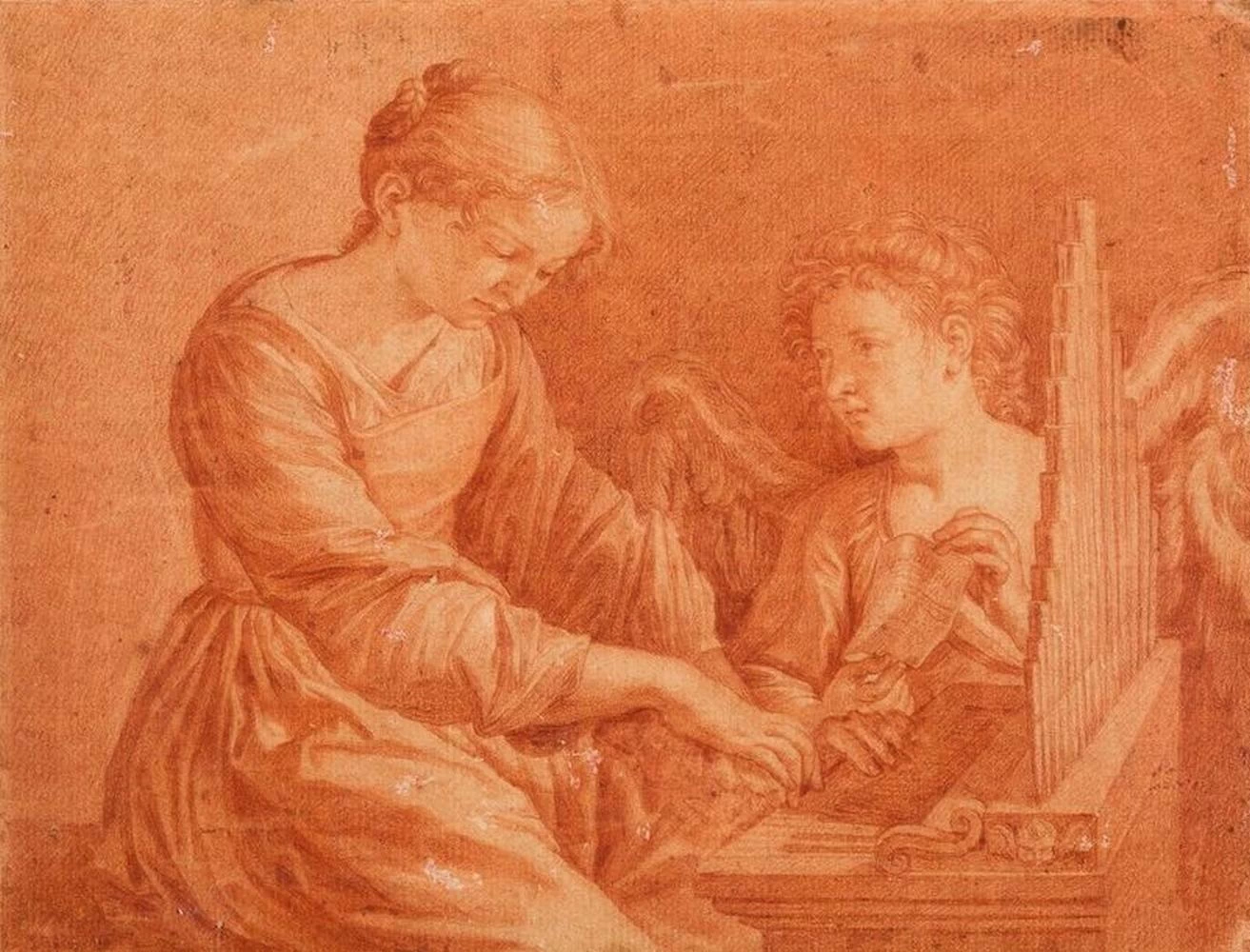 Santa ecilia e l'angelo - studio